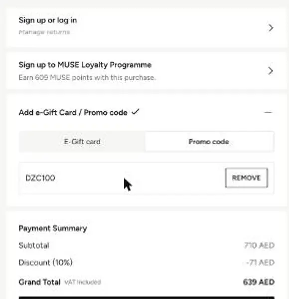DZC100 في سلة ليفل شوز الإمارات كزائر: 710 → 639 درهمًا (خصم 10% على منتج بنجمة من فيجا)